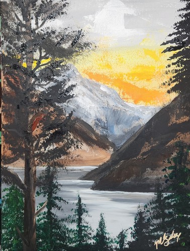 Quadro tramonto montagna - tramonto,