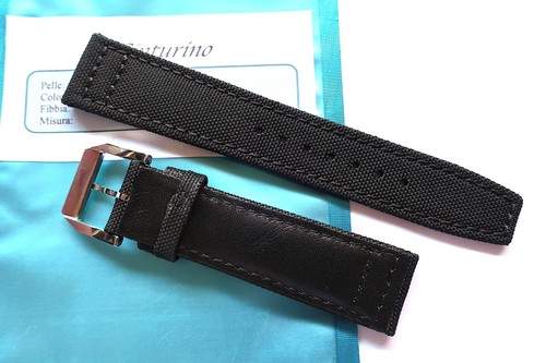 Strap 20mm black canvas and - 20mm,
