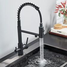 Rubinetto da cucina estraibile a tre vie Rubinetto per acqua potabile nero