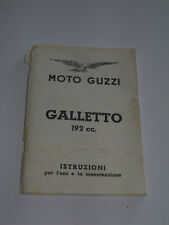 Libretto istruzioni per uso e manutenzione Moto Guzzi Galletto 192