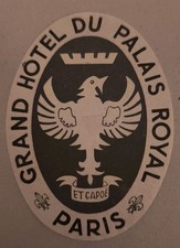 Grand Hotel Du Palais Royal (Parigi) Deco - Etichetta bagagli 
