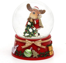 Palla Di Neve Con Alce E Base