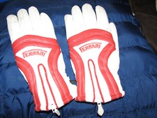 Vintage Ferrari guanti Formula 1 winter ski  gloves  padded genuine leather '70s