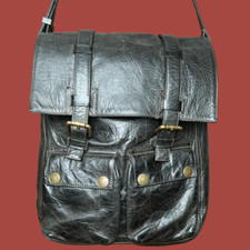 Belstaff Super Rare Blackbrown Leather "New Man" Messenger Bag Shoulder