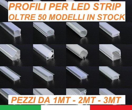 Profilo alluminio 3m - 1m, 2m