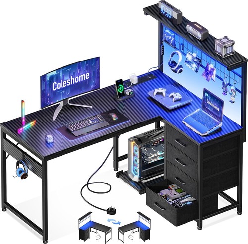 Coleshome shaped gaming desk - l,