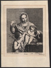 1755 Gravure Eau-forte Madone