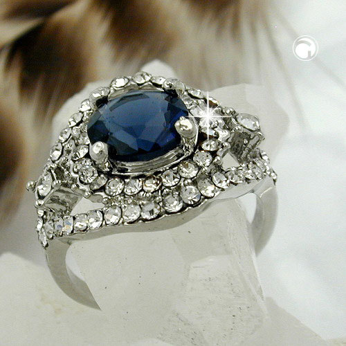 Anello blu scintillante pietre - anello,blu,