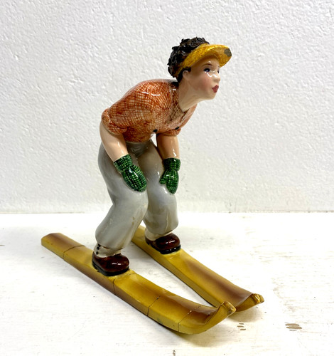 Statuina sciatore ceramica - statuina,
