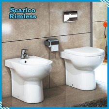 SANITARI A TERRA FILO MURO LARA WC RIMLESS BIDET BAGNO RALLENTATA COPRIVASO
