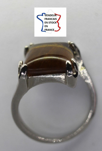 Bague oeil tigre argentée - oeil, de