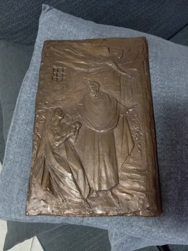 Placca bronzo natività - placca, enrico