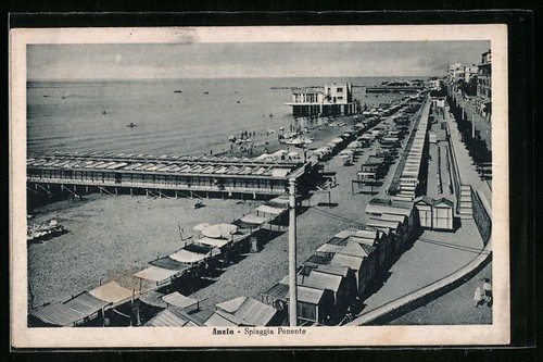 Cartolina anzio spiaggia - cartolina,