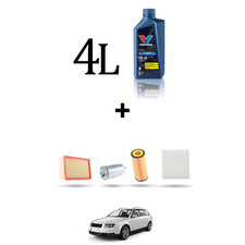 HOFFCAR Kit tagliando 4 FILTRI e 4L OLIO per Audi A4 (B6,B7) 1.9 tdi 73kw dal 20