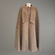 Boiled Wool Cape Jacket Brown