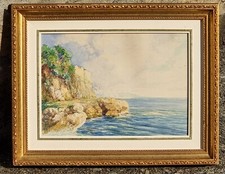 Giovanni Depetris ( Torino 1890 - Brescia  1940 ).  Marina  1938, acquerello 