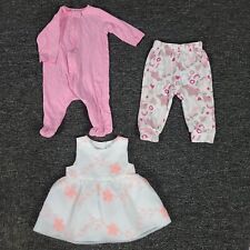 Lotto abbigliamento bambina 0/6 mesi Gerber pezzo unico e abito floreale pantaloni Sandy Simon