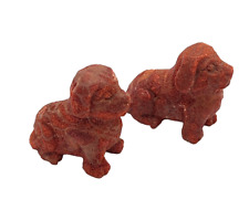 ARTE ORIENTALE COPPIA DI CANI IN MADREPORA LAVORATI A MANO