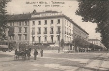 1922 MILANO Bellini’s Terminus Hotel Stazione Centrale TRAM Cartolina animata