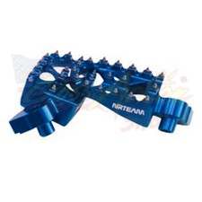 NRTEAM COPPIA PEDANE MAGGIORATE ALLUMINIO PEGS YAMAHA YZF 250 2007 2008 2009 BLU