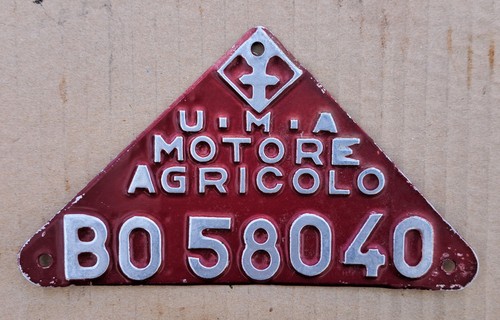 Uma targa motore agricolo - uma,