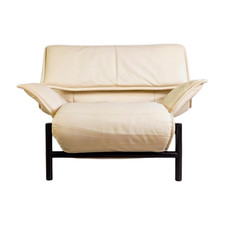 Poltrona Cassina Veranda 1980 Vico Magistretti pelle design chiaro