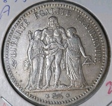1875 Francia 5 Franchi XF+ o