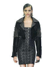 Giacca donna punk argento