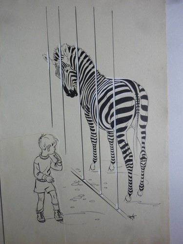 Disegno originale zebra zoo - originale,