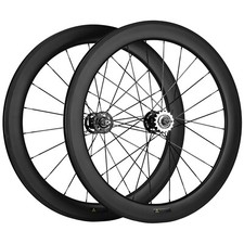 Ruote Bici Pista 60mm 700C Ingranaggio Fisso/Singola Velocità Carbonio Ruote Clincher