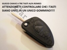 GUSCIO CHIAVE SCOCCA ALFA ROMEO 3 TASTI UNITI 147 GT 156 TELECOMANDO COVER LOGO