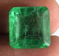 Colombiano Verde Smeraldo 9.75 CT Naturale Ottagono Loose Gemma Certificato