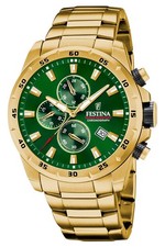 FESTINA Orologio Da Polso Da Uomo Cronografo Color Oro/Verde Chrono F20541/3