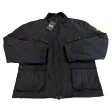 Barbour International Re-Duke Wax Jacket Nero Uomo Taglia XXL Nuovo 