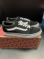 Scarpe sneakers Vans Ward scamosciate tela nero bianco VN0A36EMC4R uomo taglia 9 nuove con scatola