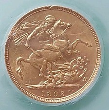 1893 Gran Bretagna Sovrana d'oro gradata CGS 45