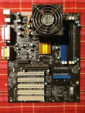 Scheda Madre Motherboard K7S5A + CPU AMD ATHLON 1800 Mhz Da Testare 
