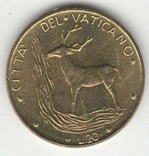Vatican 20 Lire année 1975