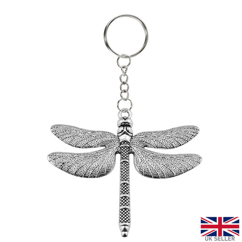 Large dragonfly insect keyring - large,