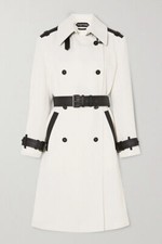 Cappotto Trench Lungo In Pelle