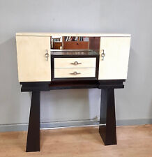 MOBILE BAR CABINET DESIGN MODERNO RIVESTITO IN PERGAMENA ANNI 1950-60