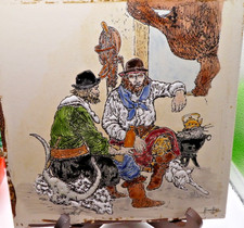 Gauchos con cani piastrella