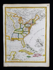 1810 LAPIE rara mappa: Nord America, Stati Uniti, Texas, Messico, New York, USA