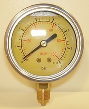 MANOMETRO PRESSA STELO 7 BARRE 63mm P040071[aaa] 100psi<br>COMPONENTE IDRAULICO