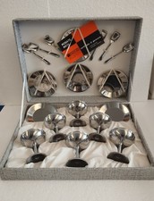 Coppe Gelato FACIX INOX Set Completo 6pz VINTAGE NOS Acciaio 18/10 Originale Box
