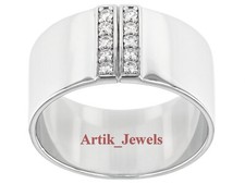 Anello In Argento Placcato Oro Bianco 14K Con Moissanite Per Uomo #719