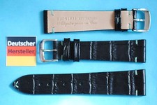 Cinturino Orologio Coccodrillo Vintage Stile 20 22mm Nero Green Stitch