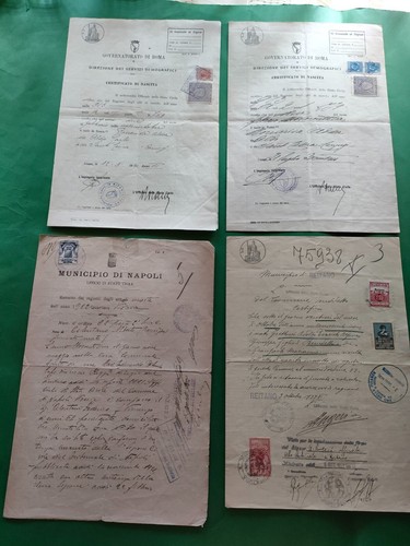 Tre certificati nascita - certificati,