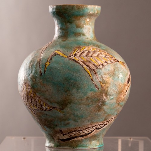 Vaso grès smaltato firmato - grès,