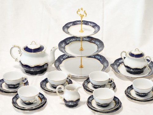 Set porcellana zsolnay blu - porcellana,